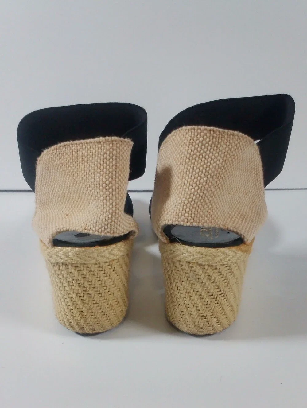 Lauren Ralph Lauren Charza Espadrille Wedge Sandals Womens 9B Black Elastic